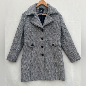 23rd St Wool Blend Peacoat |Classic Black & White Tweed | Timeless‎ Preppy Style